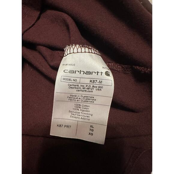 Carhartt Loose Fit Short-Sleeved T-Shirt Men's Size XL Oversized Maroon Tee - Picture 4 of 6